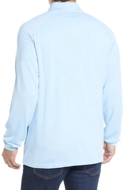 Travismathew Networking Quarter Zip Fleece Pullover In Powder Blue