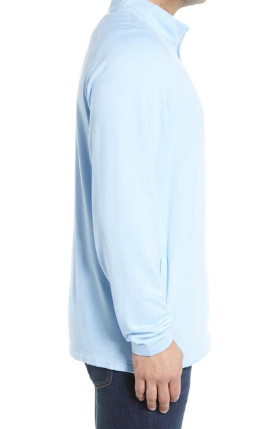Travismathew Networking Quarter Zip Fleece Pullover In Powder Blue