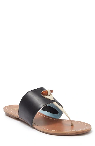 Shop Frances Valentine Spring Colorblock Leather Flip-flop Sandal In Black