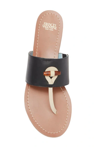 Shop Frances Valentine Spring Colorblock Leather Flip-flop Sandal In Black