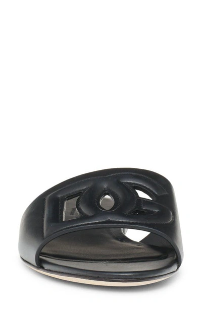 Shop Attico Bianca Interlock Slide Sandal In Black