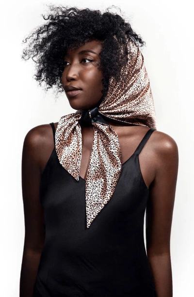 Slip Wild Leopard Silk Hair Wrap