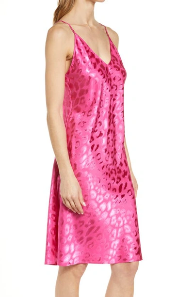 Shop Natori Decadence Print Satin Nightgown In Tropical Pink