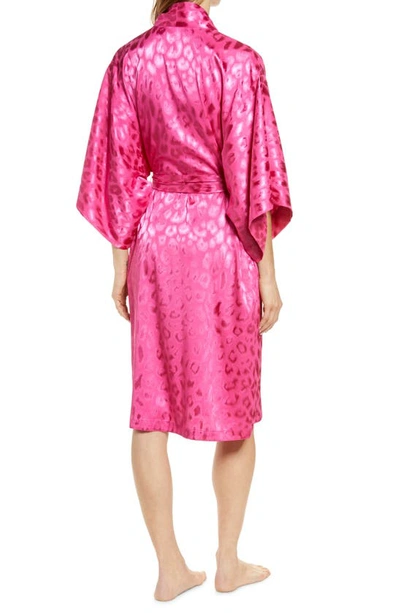 Shop Natori Decadence Jacquard Satin Robe In Tropical Pink