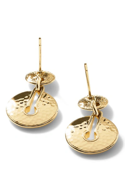 Shop John Hardy Classic Chain Hammered Drop Earrings In Gold 18k