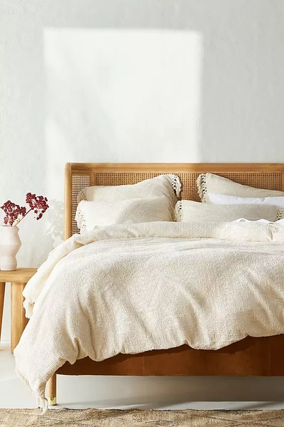 Shop Anthropologie Woven Bronte Duvet Cover By  In White Size Kg Top/bed