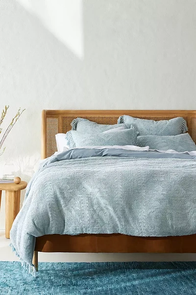 Shop Anthropologie Woven Bronte Duvet Cover By  In Blue Size Kg Top/bed