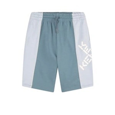 Shop Kenzo Kids Blue Side Stripe Bermuda Shorts In Navy