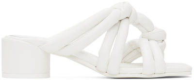 Shop Mm6 Maison Margiela White Mignon Heeled Sandals In T1003 White