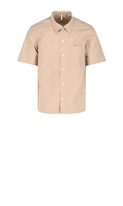 Shop Sunflower Short Sleeve Striped Shirt In Neutrals