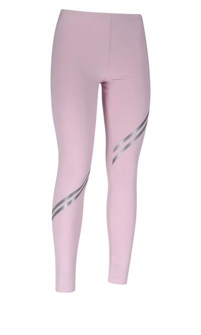 Loewe Leggings With Reflective Logo In Pink,silver