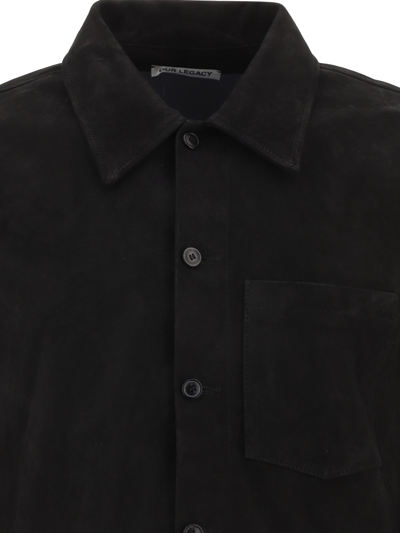 Our Legacy Black Suede Reincarnation Shirt | ModeSens