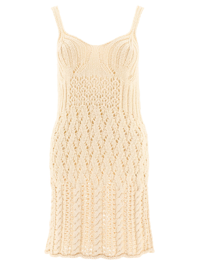 Shop Acne Studios Knitted Dress In White