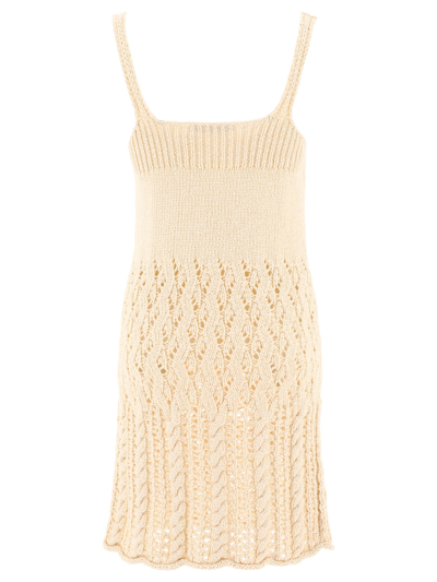 Shop Acne Studios Knitted Dress In White