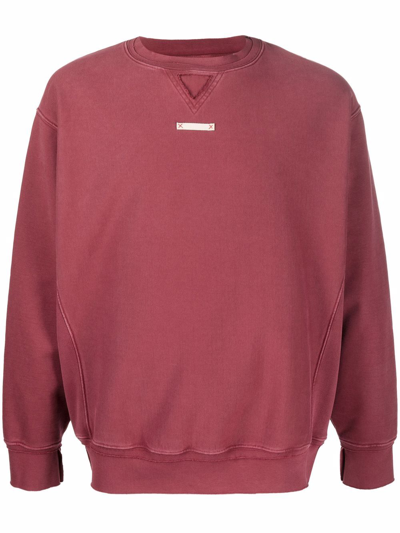 Shop Maison Margiela Stitch-patch Sweatshirt In Red