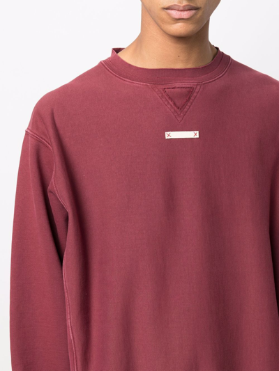 Shop Maison Margiela Stitch-patch Sweatshirt In Red