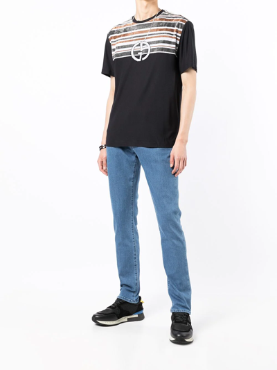 Giorgio Armani Low-rise Straight-leg Jeans In Blau