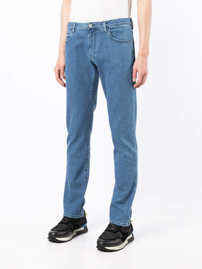 Giorgio Armani Low-rise Straight-leg Jeans In Blau