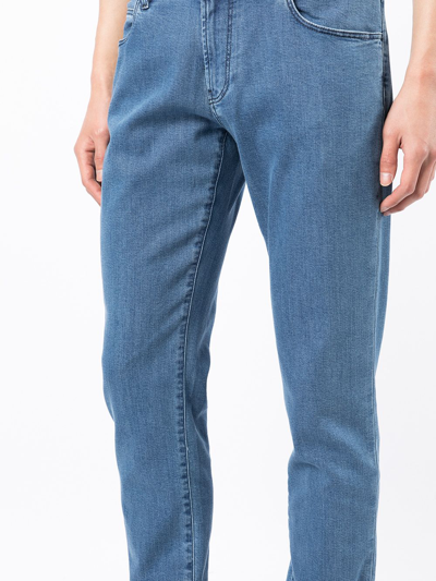 Giorgio Armani Low-rise Straight-leg Jeans In Blau
