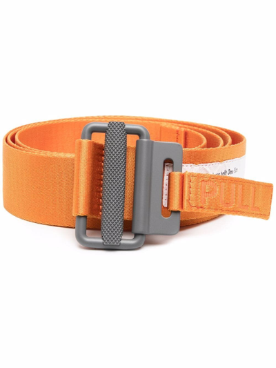 Shop Heron Preston Tape Logo Patch-detail Belt In Orange