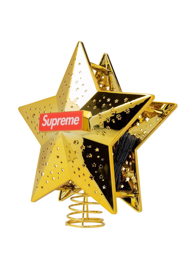 Shop Supreme Logo-print Christmas Tree Topper In Gold