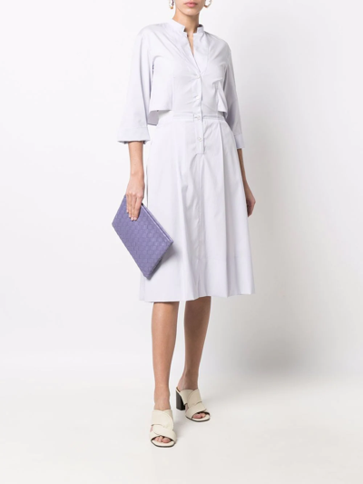 Shop Agnona Three-quarter Midi Shirt Dress In Violett