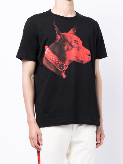 Hugo Dog-print Cotton-jersey T-shirt In Black | ModeSens