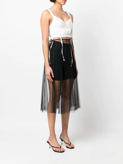 Shop Act N°1 Tulle-panel Top In Weiss