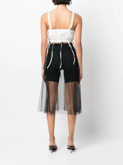 Shop Act N°1 Tulle-panel Top In Weiss