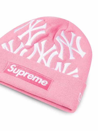 Supreme x New Era Box Logo Beanie - Pink