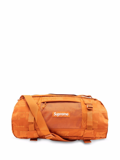 Shop Supreme Logo-print Duffle Bag "fw21" In Orange