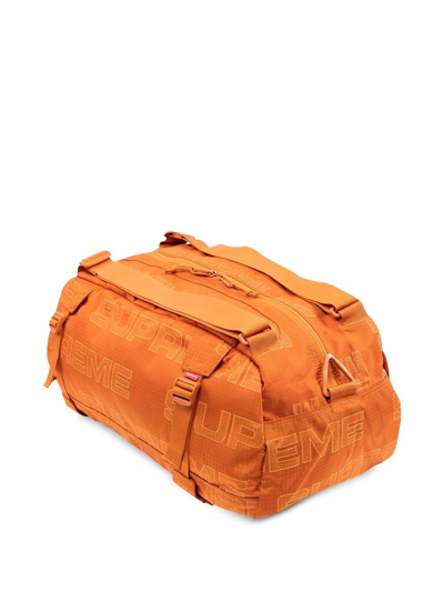 Shop Supreme Logo-print Duffle Bag "fw21" In Orange