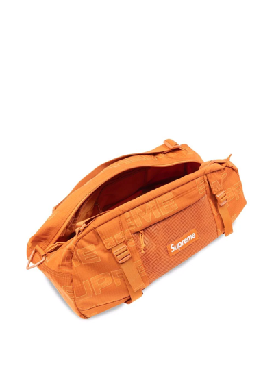 Shop Supreme Logo-print Duffle Bag "fw21" In Orange
