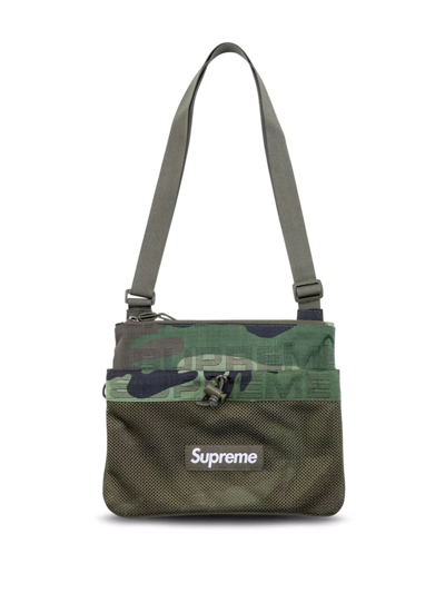 Shop Supreme Logo-patch Crossbody Bag In Green