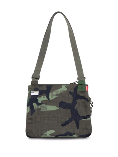 Supreme Logo-patch Crossbody Bag In Green