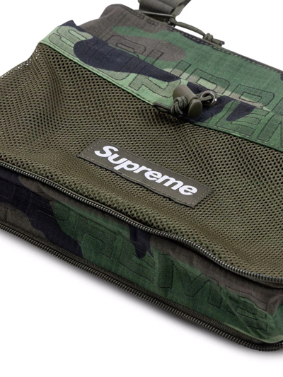 Supreme Logo-patch Crossbody Bag In Green