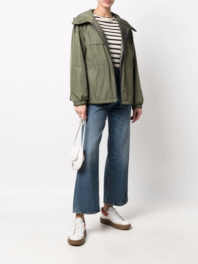 Shop Fay Zip-up Hooded Jacket In Green