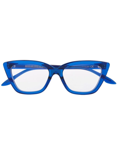 Shop Cutler And Gross Transparent Square-frame Glasses In Blau