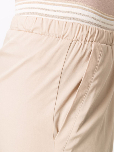 Shop D-exterior Layered Waistband Tapered Trousers In Nude