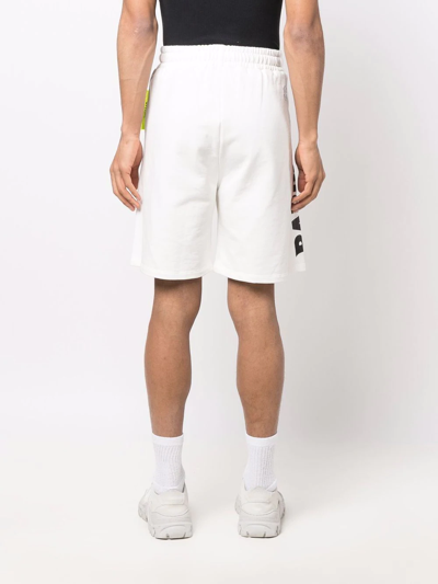 Shop Barrow Smiley-logo Cotton Shorts In Weiss