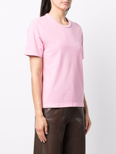 Shop Bottega Veneta Overlock-stitch T-shirt In Rosa