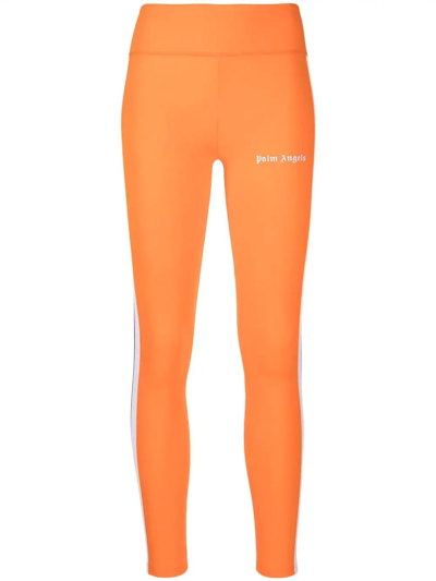 Shop Palm Angels High-waisted Track Leggings In Orange