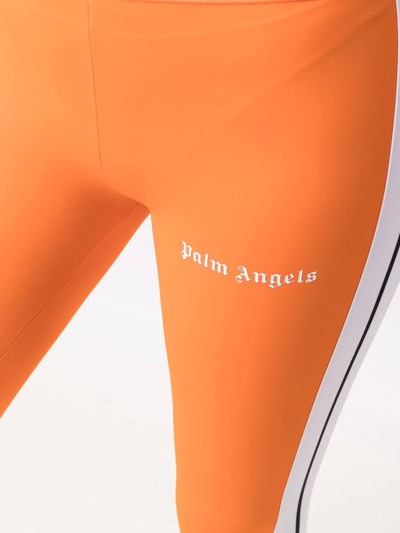 Shop Palm Angels High-waisted Track Leggings In Orange
