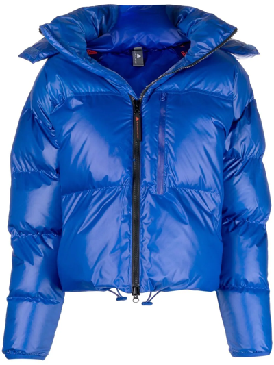 Adidas By Stella Mccartney Quilted Cropped Puffer Jacket In Blue | ModeSens
