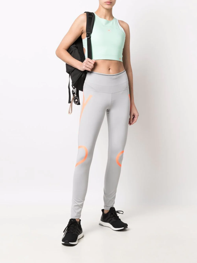 Adidas By Stella Mccartney Side-stripe Leggings In Grey