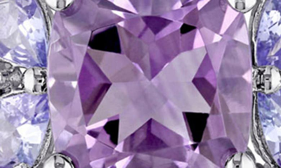 Delmar Sterling Silver Amethyst Cluster Stud Earrings In Multicolor