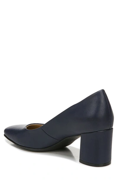 Naturalizer Warner Square Toe Pump In French Navy Faux Leather | ModeSens