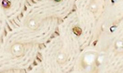Saachi Ivory Pearly Knit Cardigan In Ivory