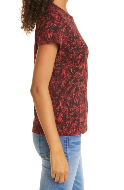 Shop Rag & Bone Snake Print Organic Cotton T-shirt In Red Multi