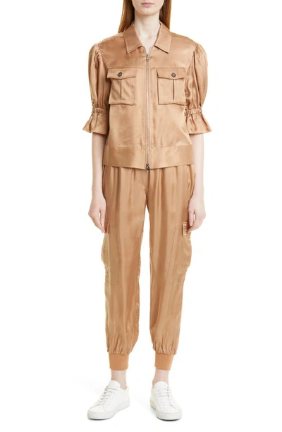 Cinq À Sept Tous Les Jours Giles Satin Jogger Pants In Sahara